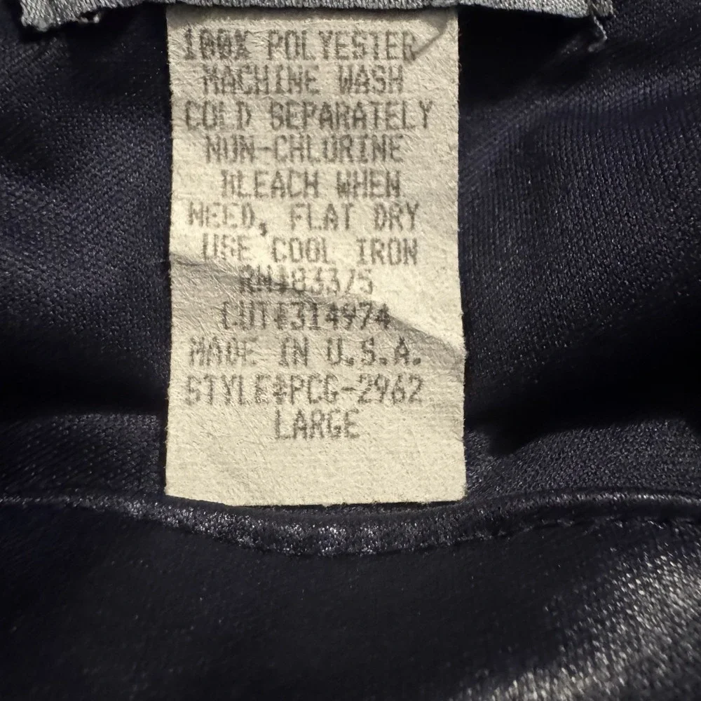 VTG YMLA Studio Short Sleeve Button Up Shirt Navy Blue Men's Size L Made In USA‎ - Picture 4 of 6